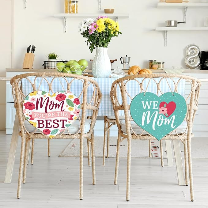 Large Size 12" Wooden Heart Ornaments to Paint, Happy Mothers Day DIY Blank - Image 4