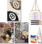 Mandun 3 Pack Paint by Numbers for Adult, Leopard Paint by Numbers Kit for by MANDUN