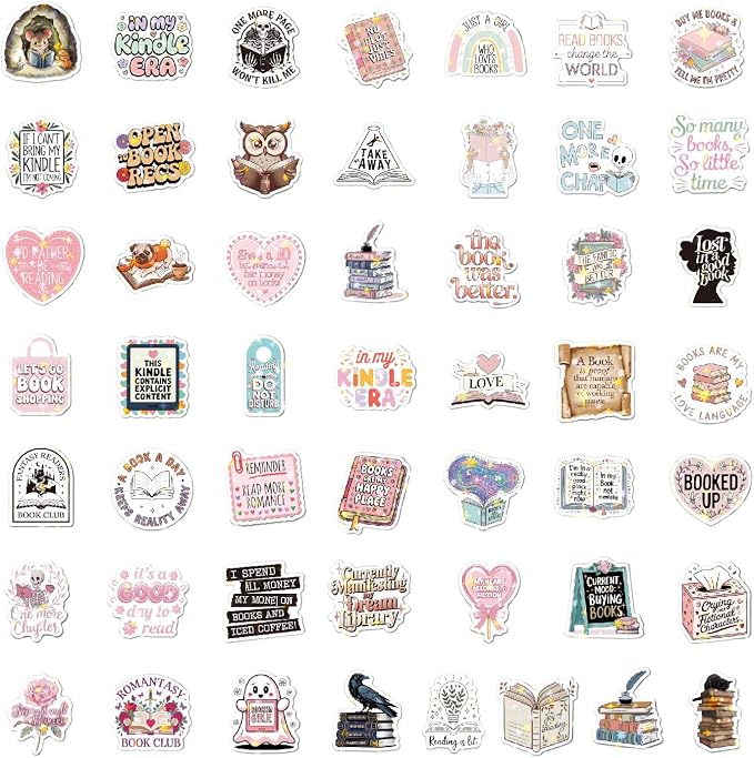 150 Pcs Romance Book Stickers for Kindle, Holographic Reading Sticker Packs for - Image 4