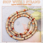 Natural Stone Heishi Beads for Necklace Making, 4mm x 2mm Small Flat Round - Image 2