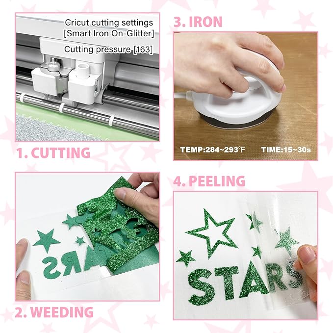 Glitter HTV Heat Transfer Vinyl, Mixeds 12pcs 12" x 10" Iron-on Vinyl | Iron On - Image 2