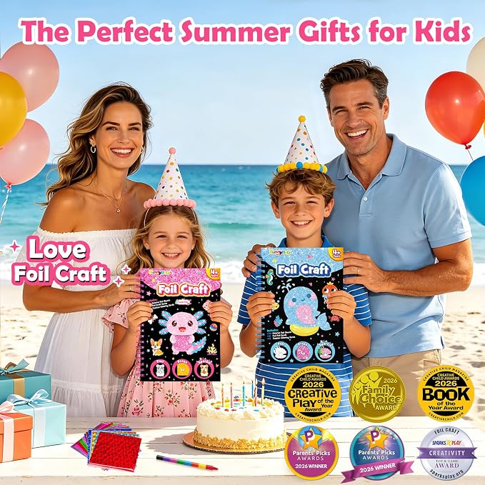 FUNNYB&G Foil Art Craft Kit for Girls 4-10 Years Old: Mess-Free & No-Glue - Image 7