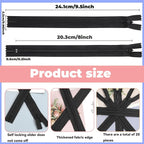 YAKA 20pcs Black Nylon Invisible Zippers Tailor Sewing Tools Garment - Image 2