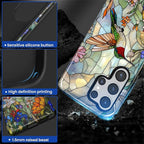 for Samsung Galaxy S25 Ultra Case, Hummingbird Wildflower Stained Glass Pattern - Image 4
