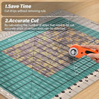 Quilting Ruler, 17-3/4in x 22in, Slotted Patchwork Ruler & Template, Non-Slip - Image 2