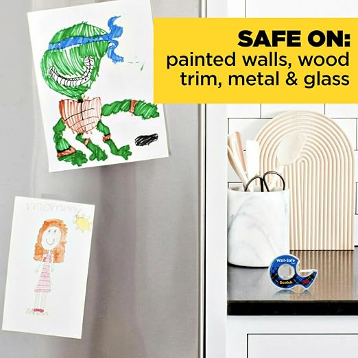 Scotch Wall-Safe Tape, 4 Dispensered Rolls, Sticks Securely, Removes Cleanly - Image 8