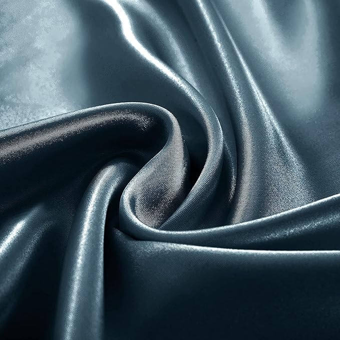 Homiest Deep Sea Blue Satin Twin Luxury & Ultra Soft Flat Sheet - Image 3