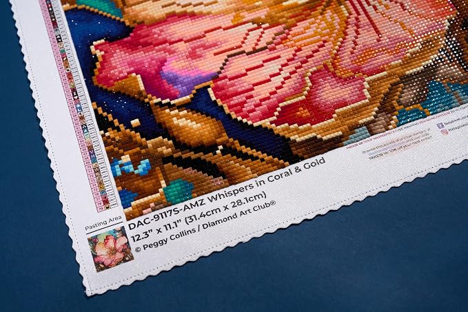 DIAMOND ART CLUB Whispers in Coral & Gold Diamond Painting Kit, Fun DIY Crafts - Image 6