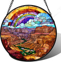 Gifts for Women- Canyon Rainbow Faux Stained Glass Window Hanging Sun Catcher by Yoqame