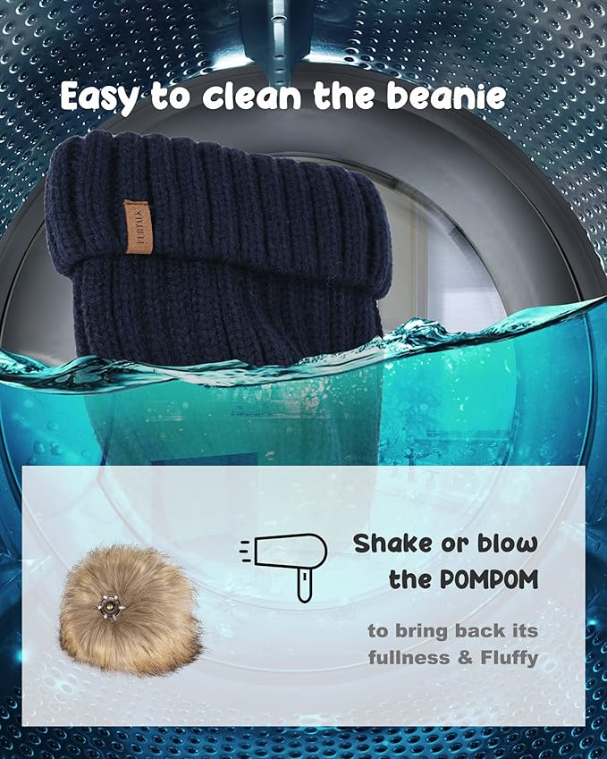FURTALK Kids Winter Hat Toddler Knitted Beanie with Faux Fur Pom Poms for Baby Girls Boys