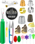 FIVEIZERO Sewing Thimble Kit for Hand Sewing, Metal Finger Protectors for by FIVEIZERO