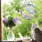 Moon and Star Stained Glass Window Hanging Suncatcher | to the Moon and Back - Image 2