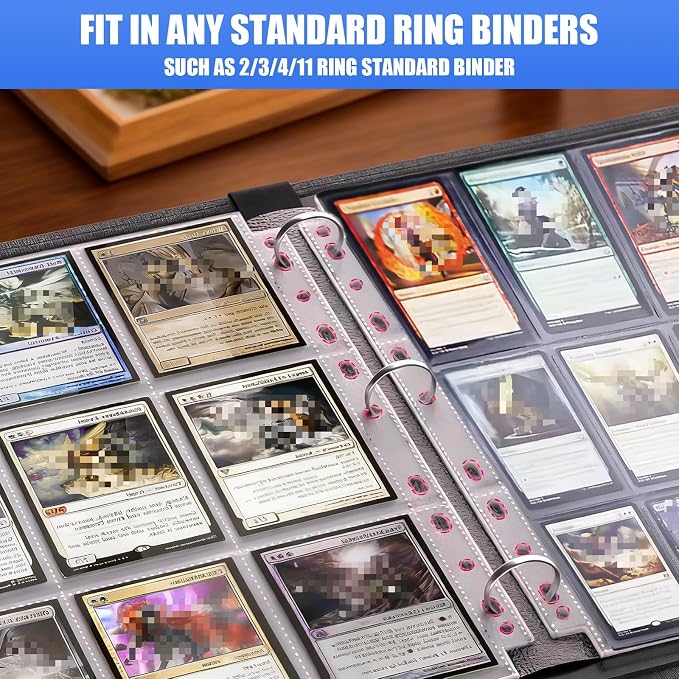 65 Pack 9 Pocket Card Sleeves Binder Sheets, Trading Card Sleeves - Image 4