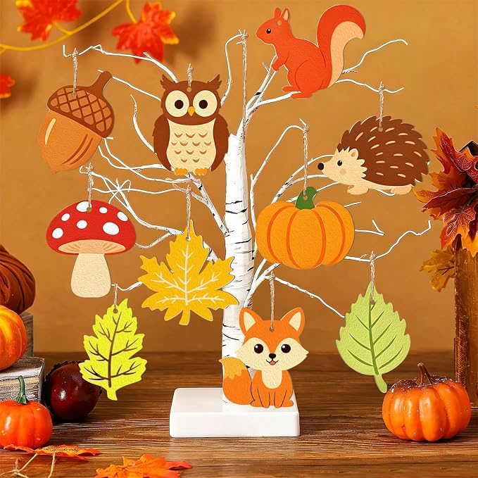 80PCS Wooden Fall Ornaments to Paint Thanksgiving Decorations, 10 Styles DIY - Image 4