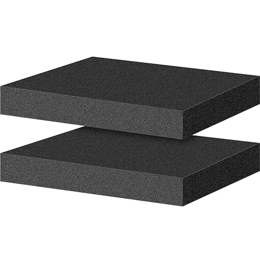 ToLanbbt Polyurethane Foam Sheets, 2P 16 x 12 x 2 Inch Cuttable Tool Box Case by ToLanbbt