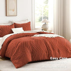Andency Burnt Orange King Size Comforter, Boho Terracotta Soft Warm Bedding - Image 3