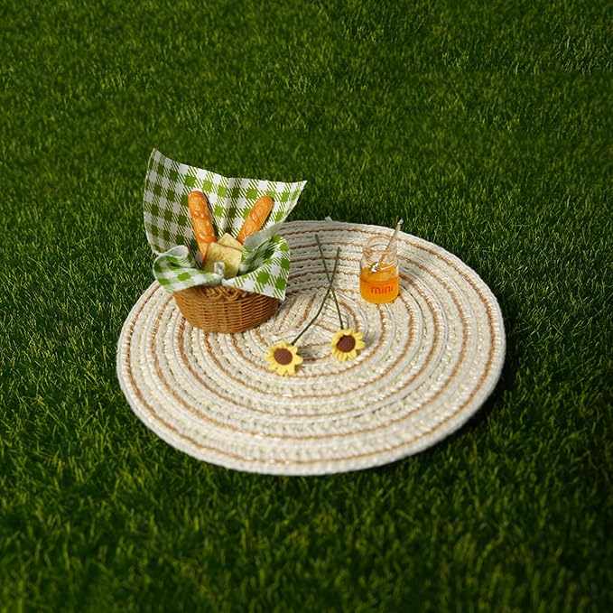 Miniature Food Dollhouse Accessories Garden Decor 1:12 Scale Bread Honey Picnic - Image 2