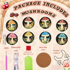 EWJRNSF 8 PCS Mushroom 5D Diamond Painting Coasters DIY Kit - Image 2