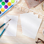 50 Sheets Deckled Edge Paper 4 x 6inch, 160 GSM Handmade Paper Rough/Textured - Image 4