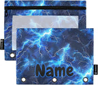 Custom Blue Electric Lightning Pencil Pouch by BOENLE-WELCOMEYOURCOMING