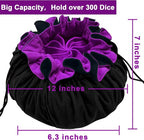 SIQUK Large Dice Bag with Pockets Drawstring Dice Bag DND Dice Storage Bag Big - Image 3