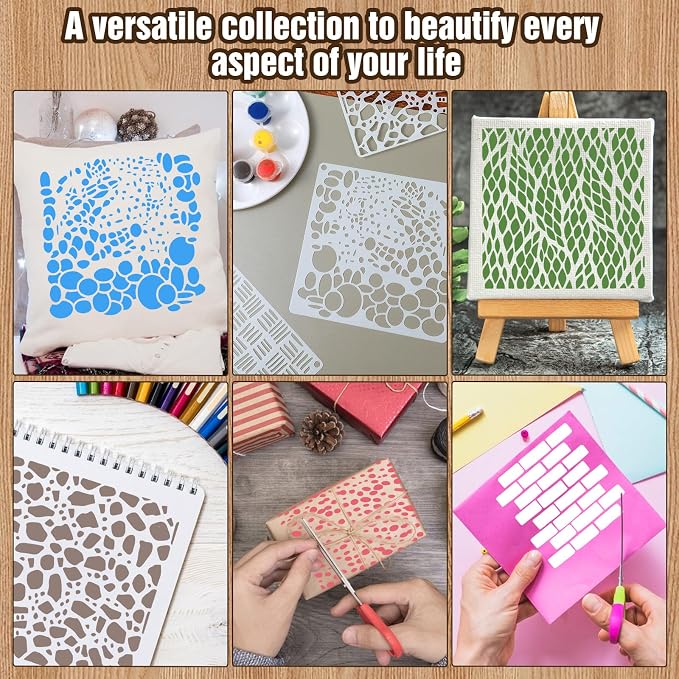 16 Pcs Geometric Stencils, 6x6 Inch Reusable Stencils - Image 4