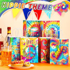 Kolldenn 24 Pcs Tie Dye Party Favor Bags Hippie Goodie Gift Paper Bags - Image 3
