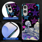 for Samsung Galaxy S25 Edge Case, Skull Star Collage Pattern Glossy 2 in 1 - Image 6