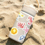 50 Pcs Watercolor Summer Beach Stickers, Tropical Ocean Fruit Sea Creature - Image 6