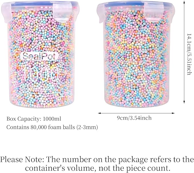 CCINEE 80000 Pieces Foam Balls Slime Supplies Colorful Foam Beads 2-3mm - Image 2