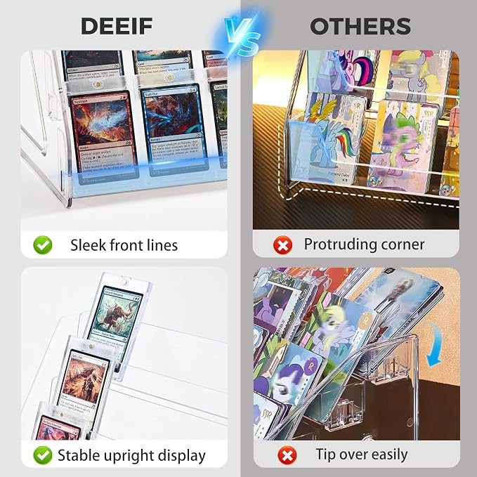 DEEIF 4 Tier Acrylic Trading Card Display Stand, Toploaders, PSA Graded Cards - Image 7
