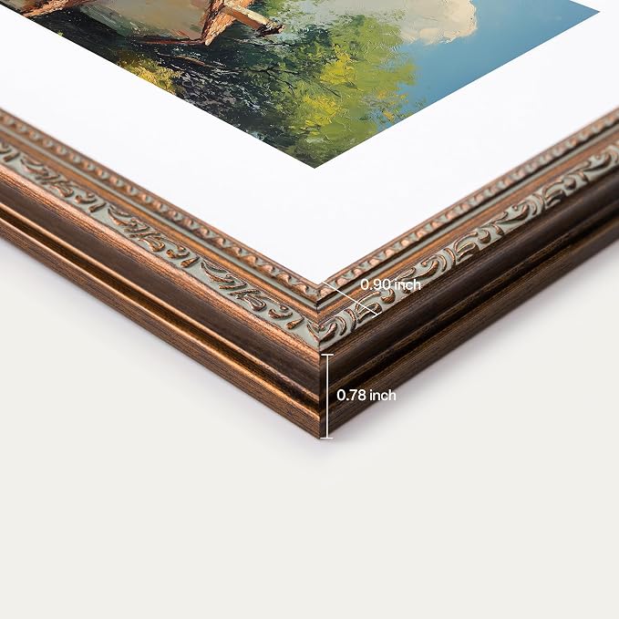 eletecpro 8x10 Vintage Picture Frame, Glass Cover, Horizontal or Vertical - Image 5