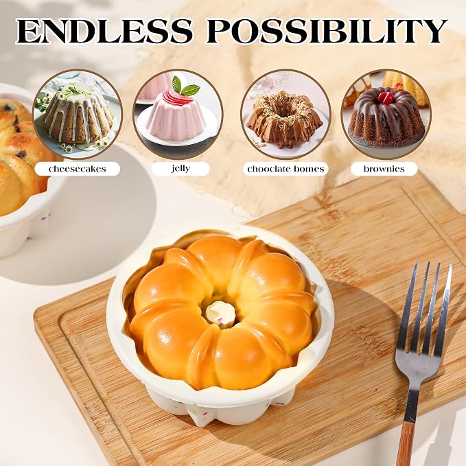 4 Inch Silicone Mini Fluted Tube Cake Pans - Image 8