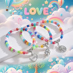 Friendship Bracelets for Girls, 10-Piece Cute Preppy Beaded Bracelet Set for - Image 6