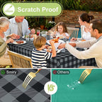 Smiry Rectangle Table Cloth, Waterproof Vinyl Tablecloth - Image 5