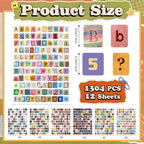 1304 Pcs Letter Stickers for Scrapbook Supplies, Vintage Alphabet Stickers | 12 - Image 2