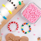 1000Pcs Pony Beads Bracelet 9mm Pink Plastic Barrel Pony Beads - Image 4