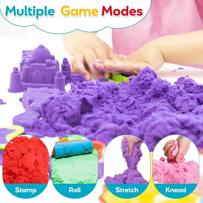 FURWEY 17.6lbs Play Sand, Mixed Packaging of 8-Color Sensory Sand, Suitable - Image 5