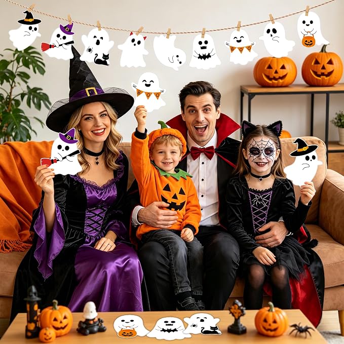 54Pcs Halloween Ghost Cutouts, Classroom Halloween Bulletin Board Decorations - Image 6