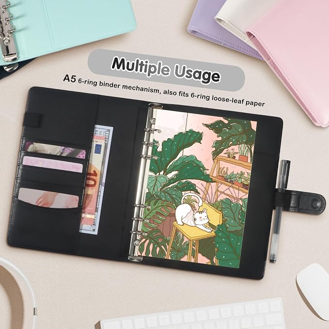 A5 Kpop Photocard Binder with 30 Pack 4-Pocket Card Pages, 6 Ring A5 Binder - Image 7