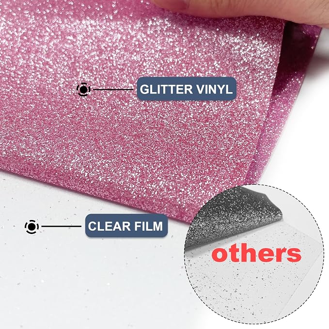 Pink Glitter Heat Transfer Vinyl 12" x 15 ft HTV - Image 4