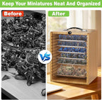 Miniature Storage Case for Collectibles Miniatures, Wooden Display Cases - Image 9