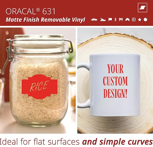 ORACAL 631 Matte Light Red Vinyl Durable Roll Easy to Weed Permanent Adhesive - Image 2