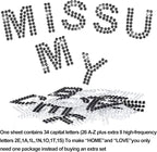 Zonon 136 Pieces Rhinestone Iron-on Letter Large Glitter Bling Alphabet Sticker - Image 4