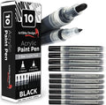 ArtShip Design 10 Black Acrylic Paint Pens, Double Pack of Both Extra Fine and by ArtShipDesign