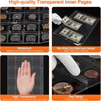 Coin Collection Book with Lock, Fireproof Holders - Image 5