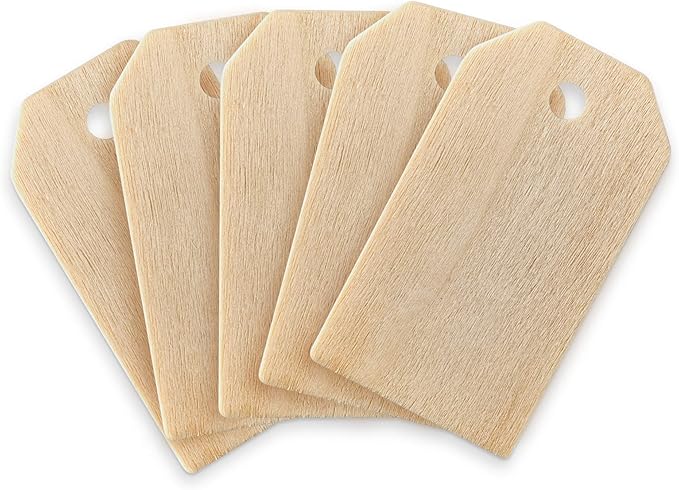 Super Z Outlet 50 Pack Unfinished Natural Wood Rectangle Blank Pieces Wooden by SuperZOutlet