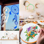 Phinus 6 Pcs Embroidery Hoop 6 Size, Round Plastic Cross Stitch Hoop - Image 7