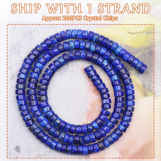 Natural Stone Heishi Beads for Necklace Making, 4 mm x 2 mm Small Flat Round - Image 2