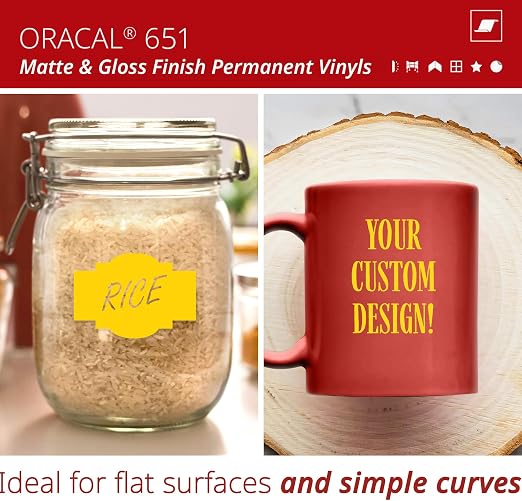 ORACAL 651 Matte Light Yellow Vinyl Durable Roll Easy to Weed Permanent - Image 2